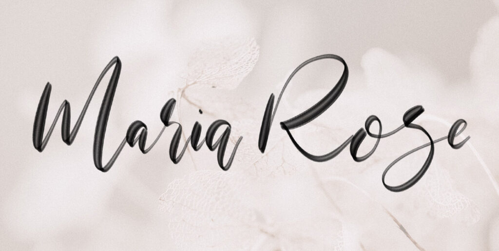 Font Name. Maria R Maria Rose SVG Font – MisterFonts